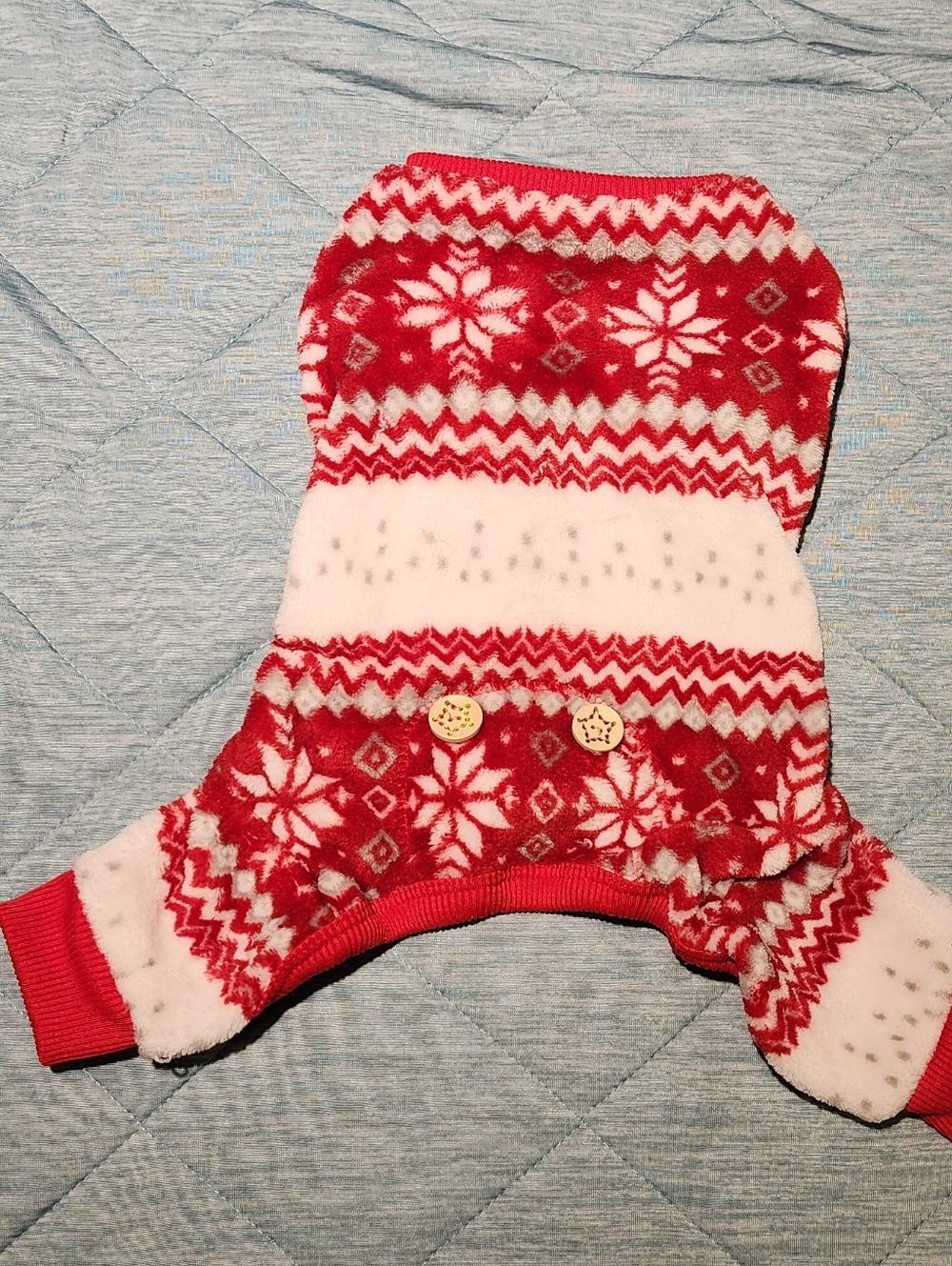 Red & White Snowflake Holiday Pet Pajamas